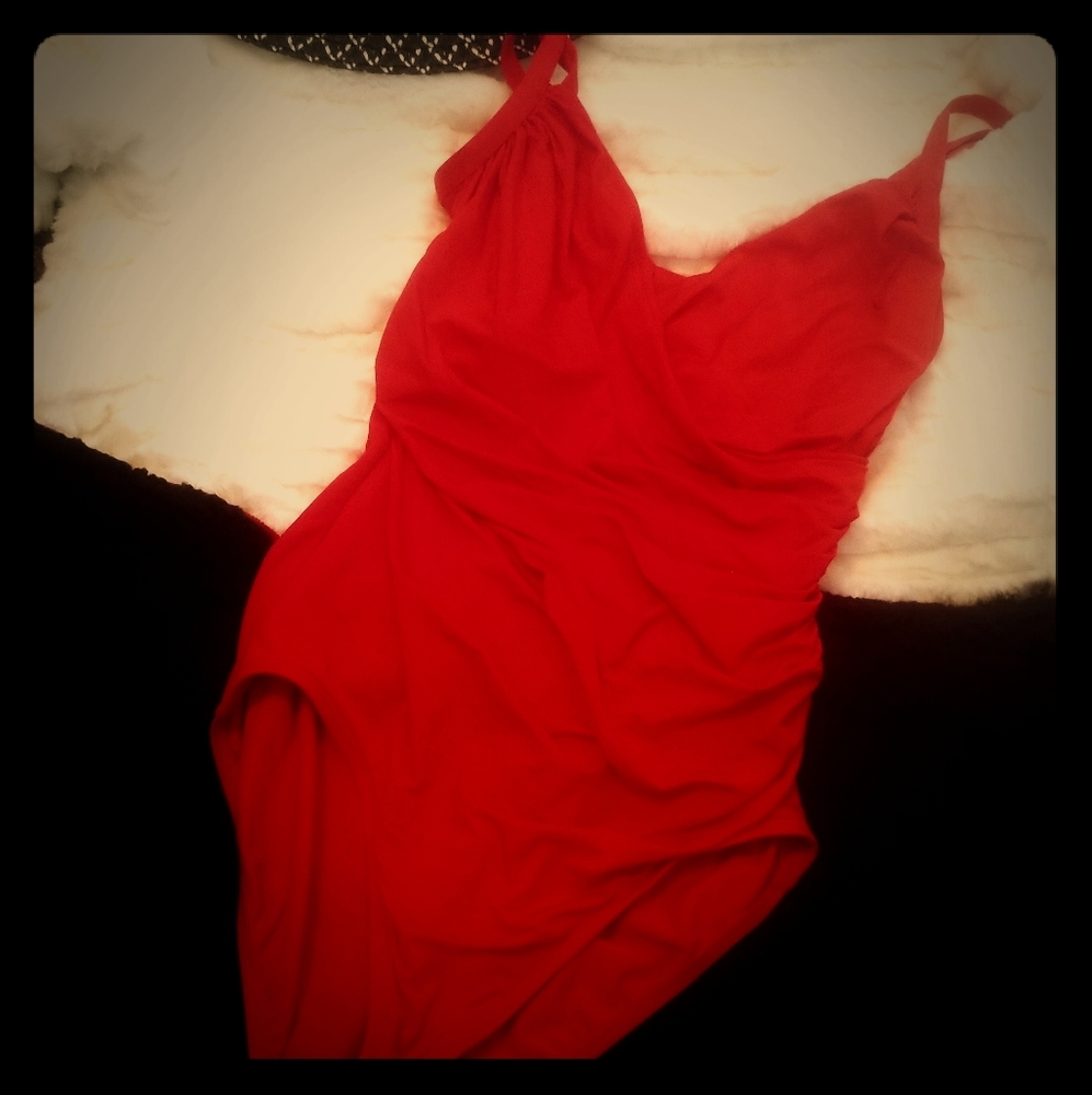 Red One Piece Swimsuit
